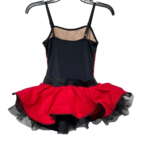 weissman dance costume red sequin black tutu MC - Picture 4 of 7
